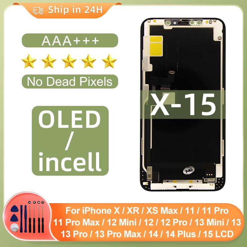 AAA OLED iPhone X XR XS MAX  3D ġũ Ÿ 11 Pro 12 Mini 13 Pro MAX 14 Plus 15 LCD ü ǰ